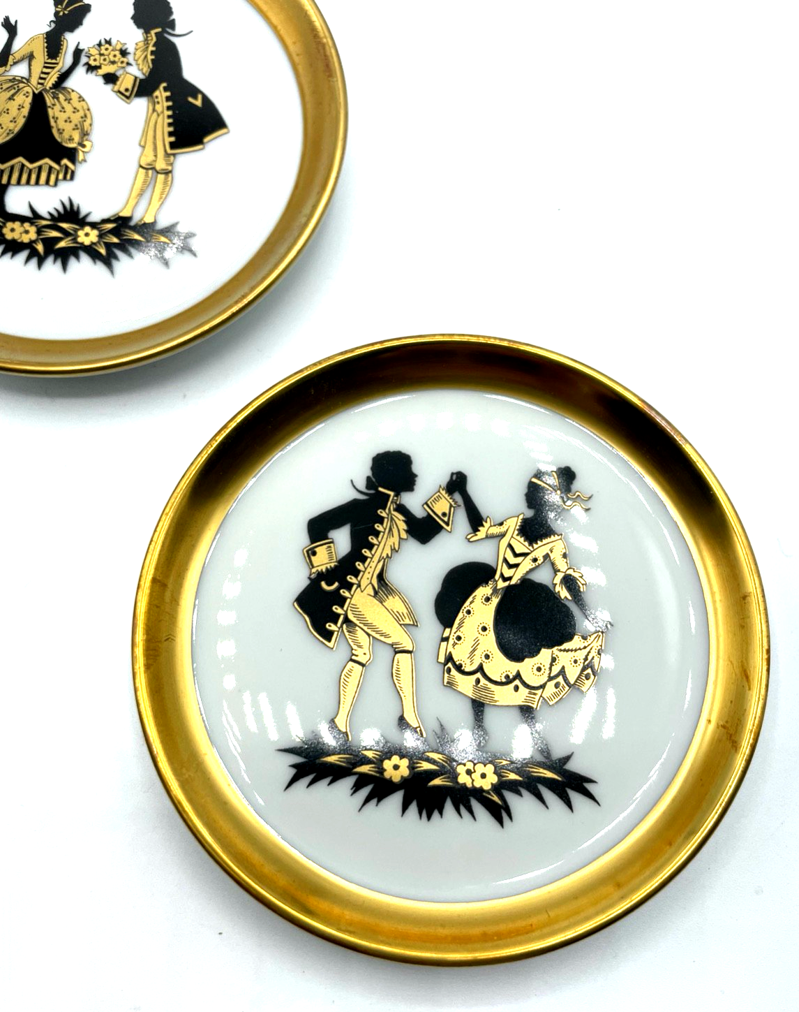 5 vintage Fürstenberg Porzellan Untersetzer Scherenschnitt Golddekor wie neu Ø106