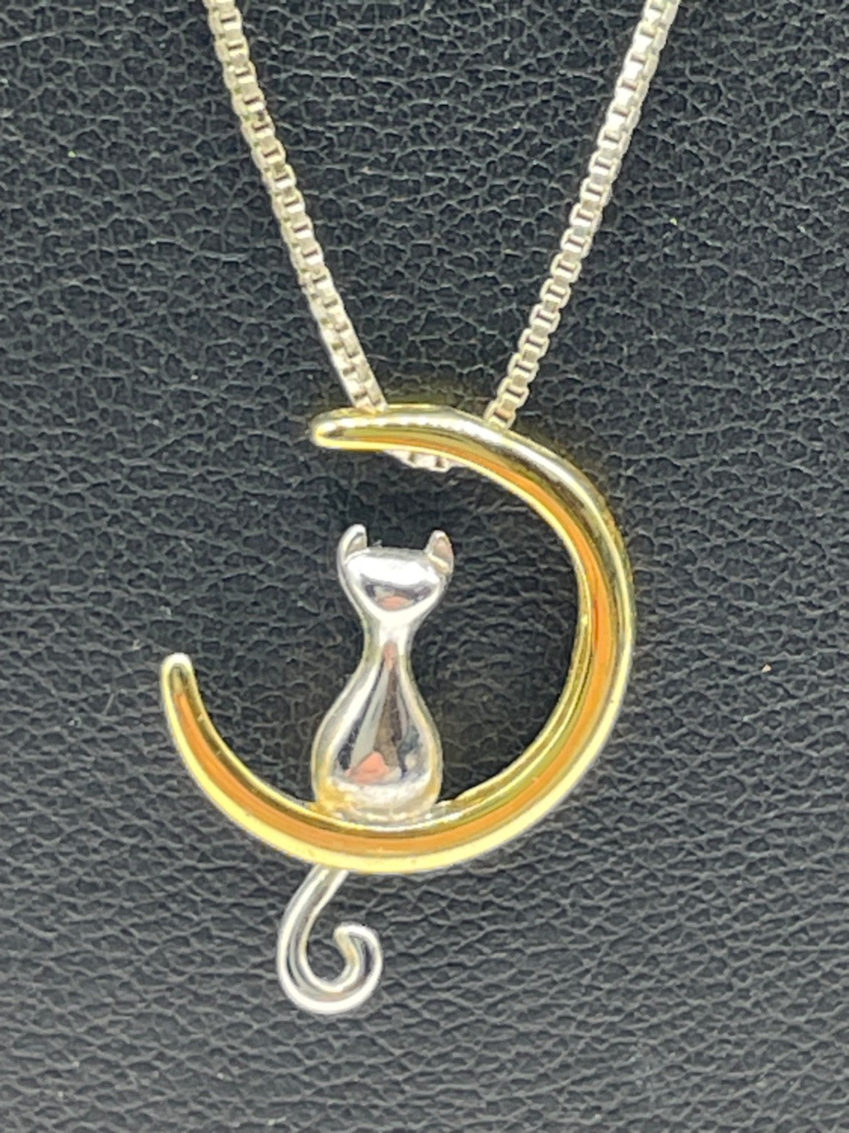 2 x 925 Silber Halskette mit verschiedene Katze Anhänger Katzenfreund Schmuck3