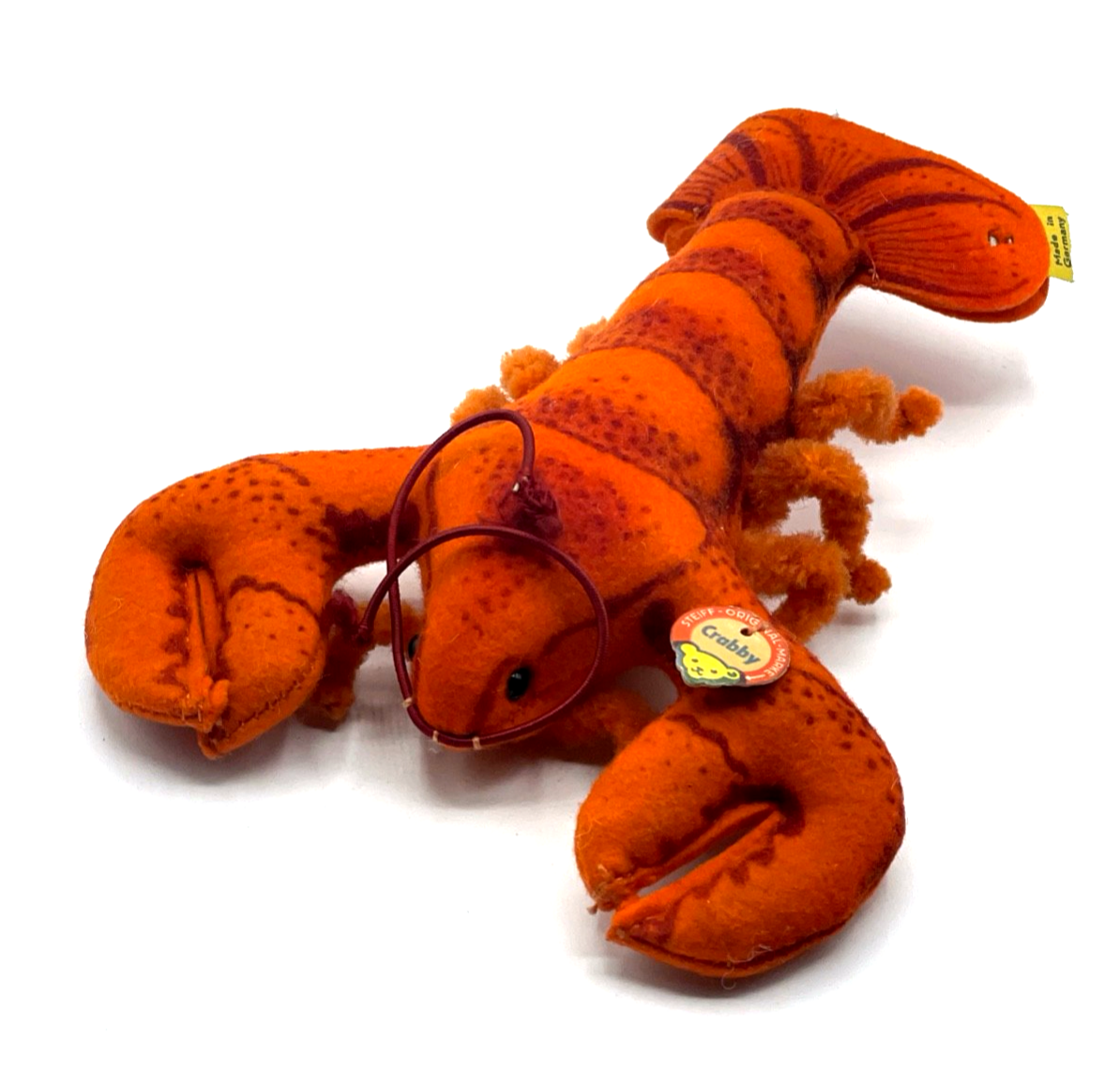 Steiff Hummer Crabby 2017.00 60er J. 17 cm mit Knopf Schild Fahne gepflegt0