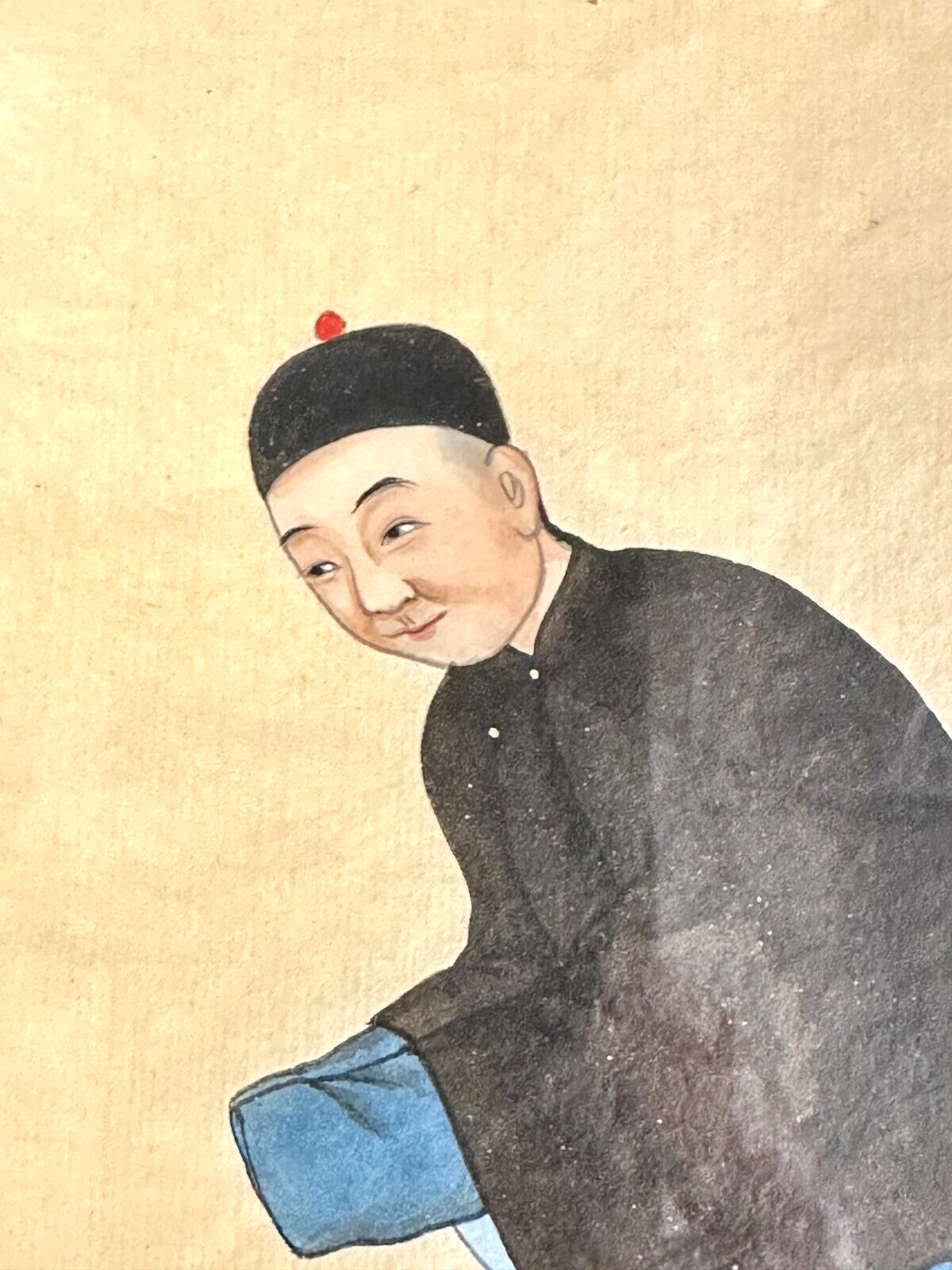 Chinesische Malerei - Markpapier mit Deckfarben - um 1900 - gerahmt hinter Glas3