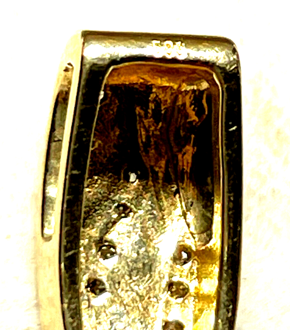 Eleganter 585 Gold 14 K Gold Gleiter Schieber Anhänger 12 Diamanten Juwelier3