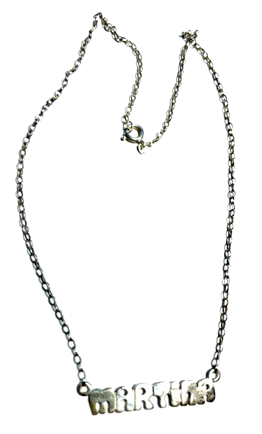 Vintage 800 Silber Kette Namenskette MARTINA Silberkette L 38,5 cm gepflegt1