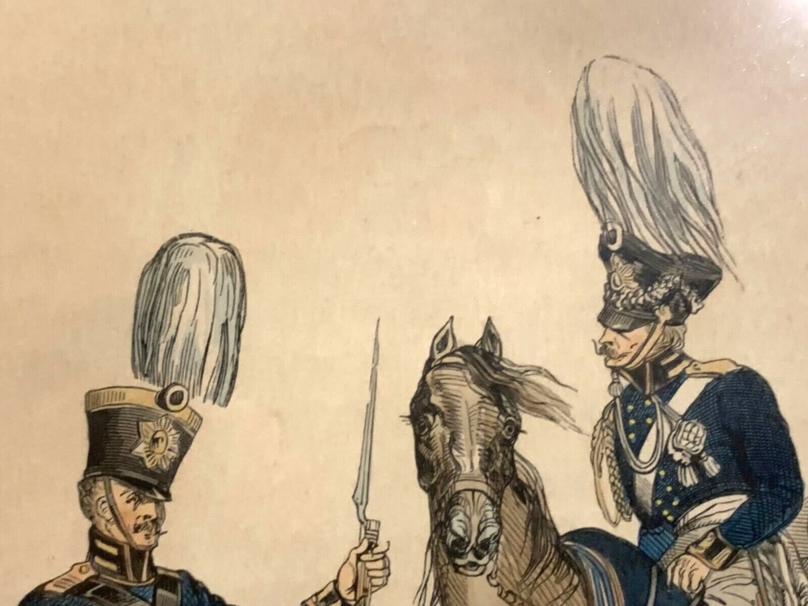 René Louis DEMORAINE - Stahlstich koloriert - Preußische Artillerie Uniform 18124