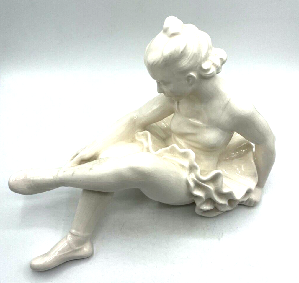 Dachbodenfund gr. alte Keramik Ballerina Figur Ballett Tänzerin anmutige Plastik1