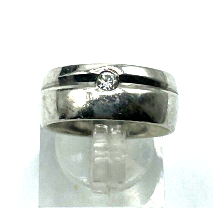 Viventy Bernd Berger 925 Silber Ring Bandring Zirkonia RG 53 Handarbeit B 8 mm3