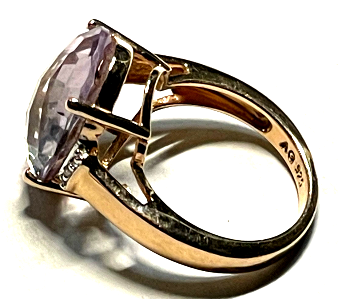Neuwertiger Harry Ivens Ring 925 Silber rosé vergoldet mit Amethyst RG 50 Ø 15,98