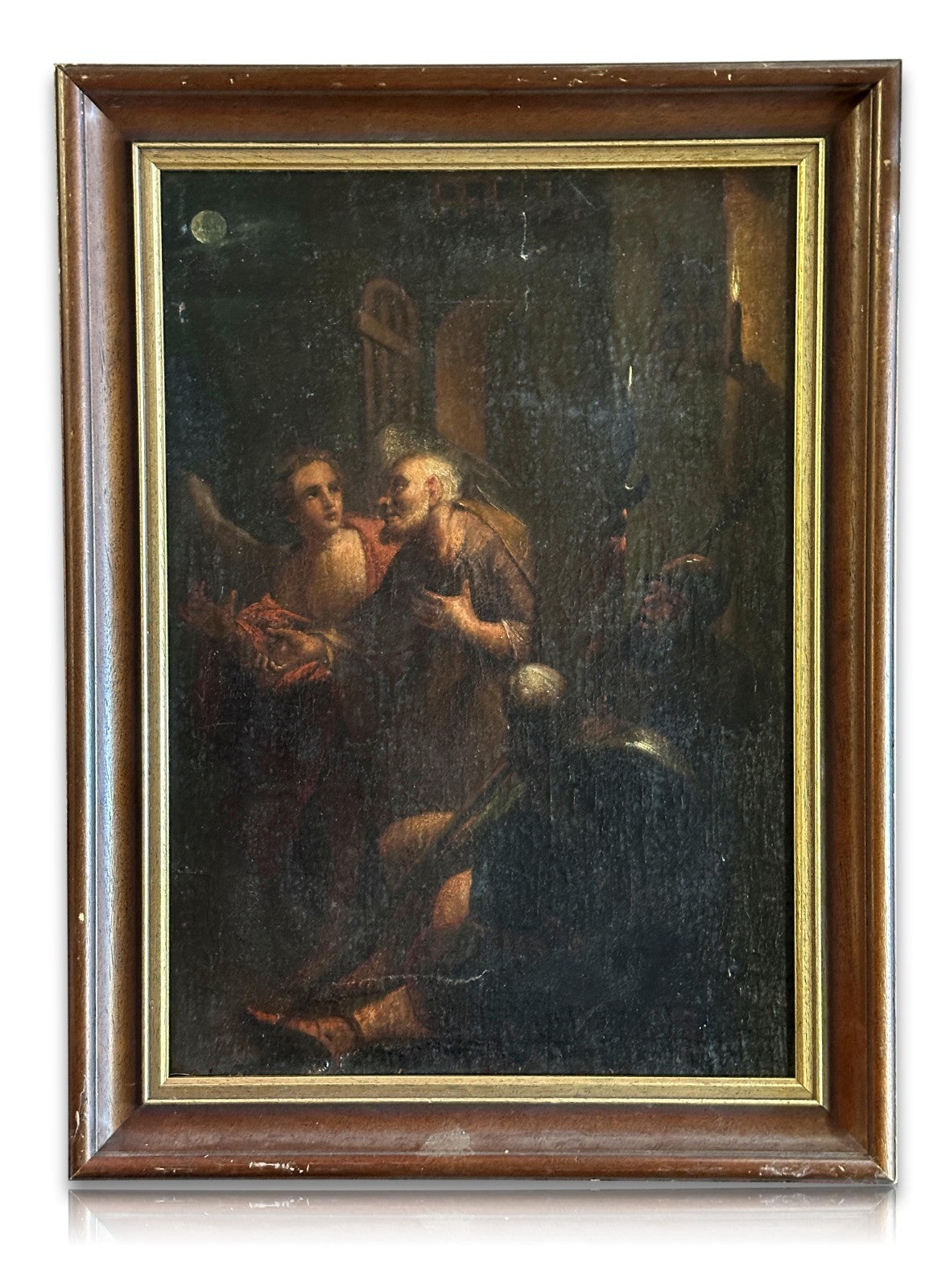 Ölgemälde „Biblische Szene mit Engel Raphael und Tobit?“ – um 18./19. Jh.0