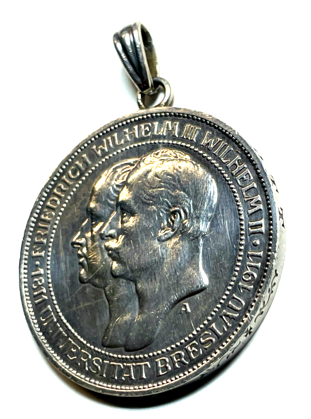 Antik Münzanhänger Silber Deutsches Reich Drei Mark 1911 A Wilhelm II + III2