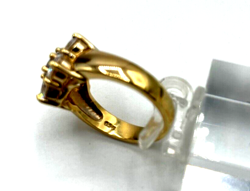 925 Silber Ring vergoldet Silberring üppig Zirkonia Amethyst Lila Ø 19 mm RG 6010