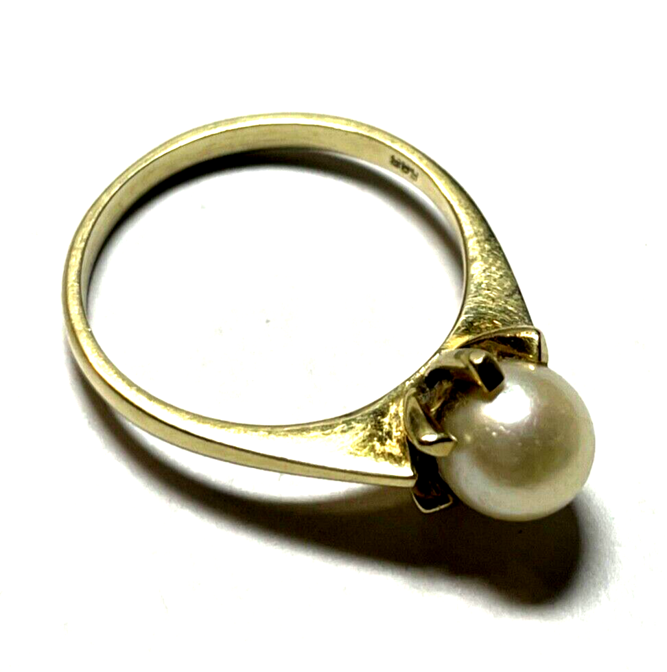 Solider Klassiker 585 Gold 14 K Ring RG 53 mit Akoya Perle Juwelier gepflegt6