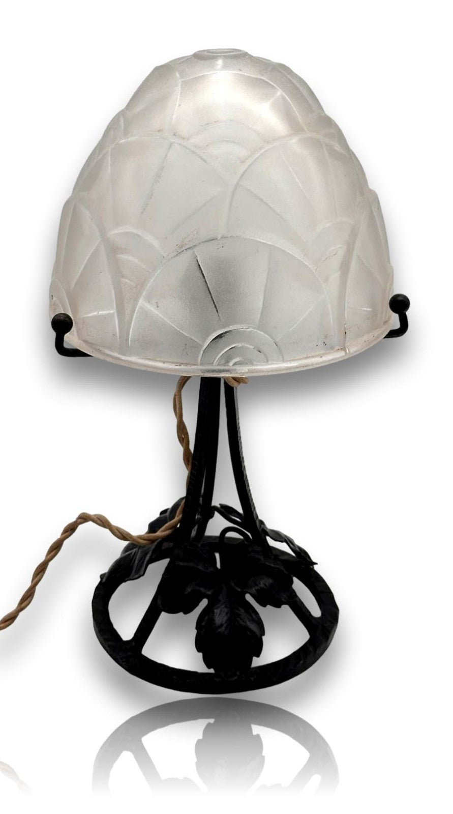 Original Degué Art Déco Tischlampe – Frankreich um 1925–1935 – signiert0