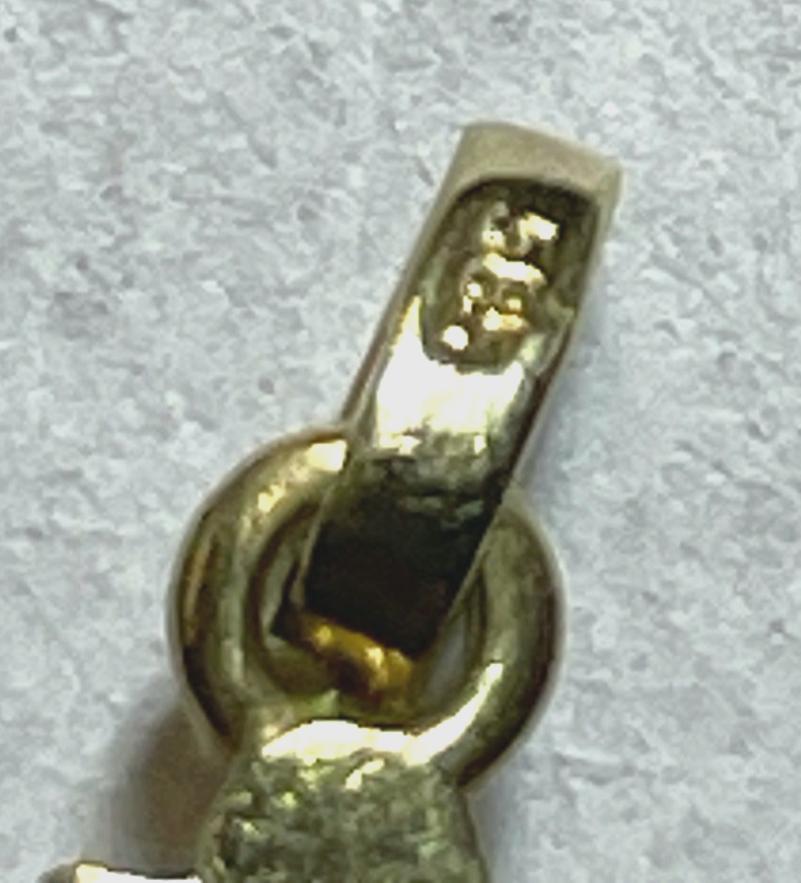 585 Gold 14 K Gelbgold Anhänger Kreuz mit kl. Brillant im antik Stil Juwelier7