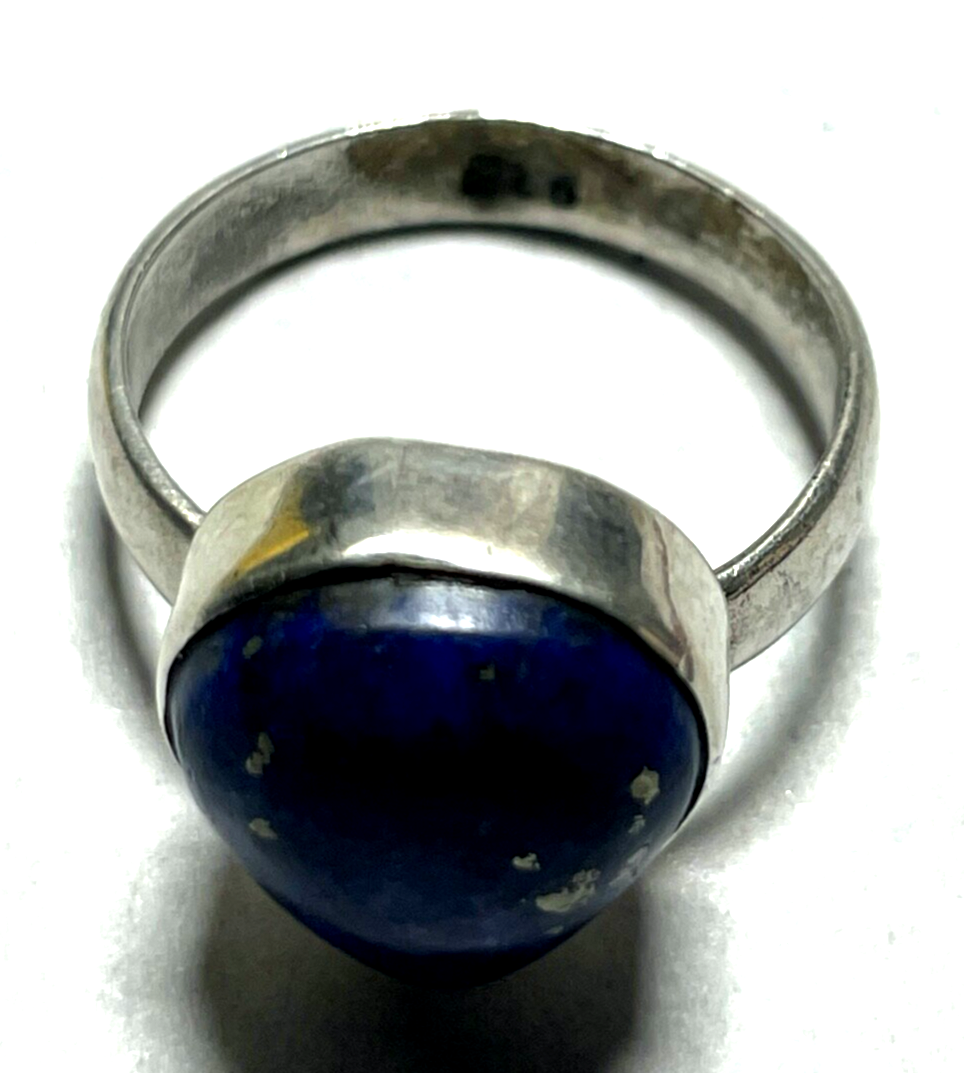 925 Silber Ring Lapislazuli Cabochon Ø 19 mm RG 60 solide Qualität unisex gepfl.3