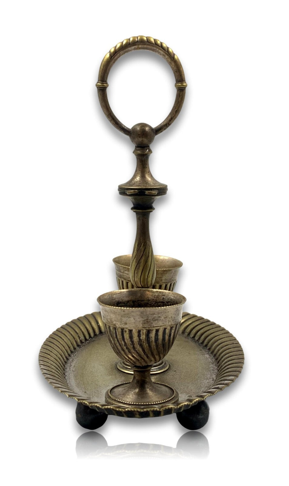 WMF - Eierbecher Menage um 1890 - versilbert - Tablett auf Kügelfüße - sehr RAR3