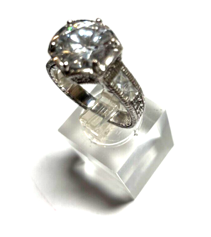 Mega Statement 925 Silber Ring Zirkonia Feuer Ø 10 mm RG 60 Ø 19 mm Cocktail15