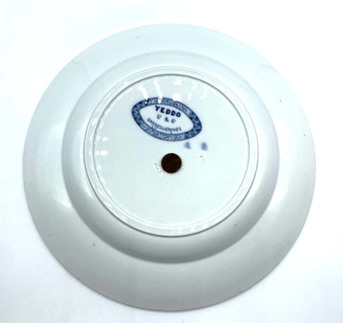 Antik blaue Yeddo U&C Sarreguemines Teller Speiseteller Ø 24 cm 6 Stück gepfl.4