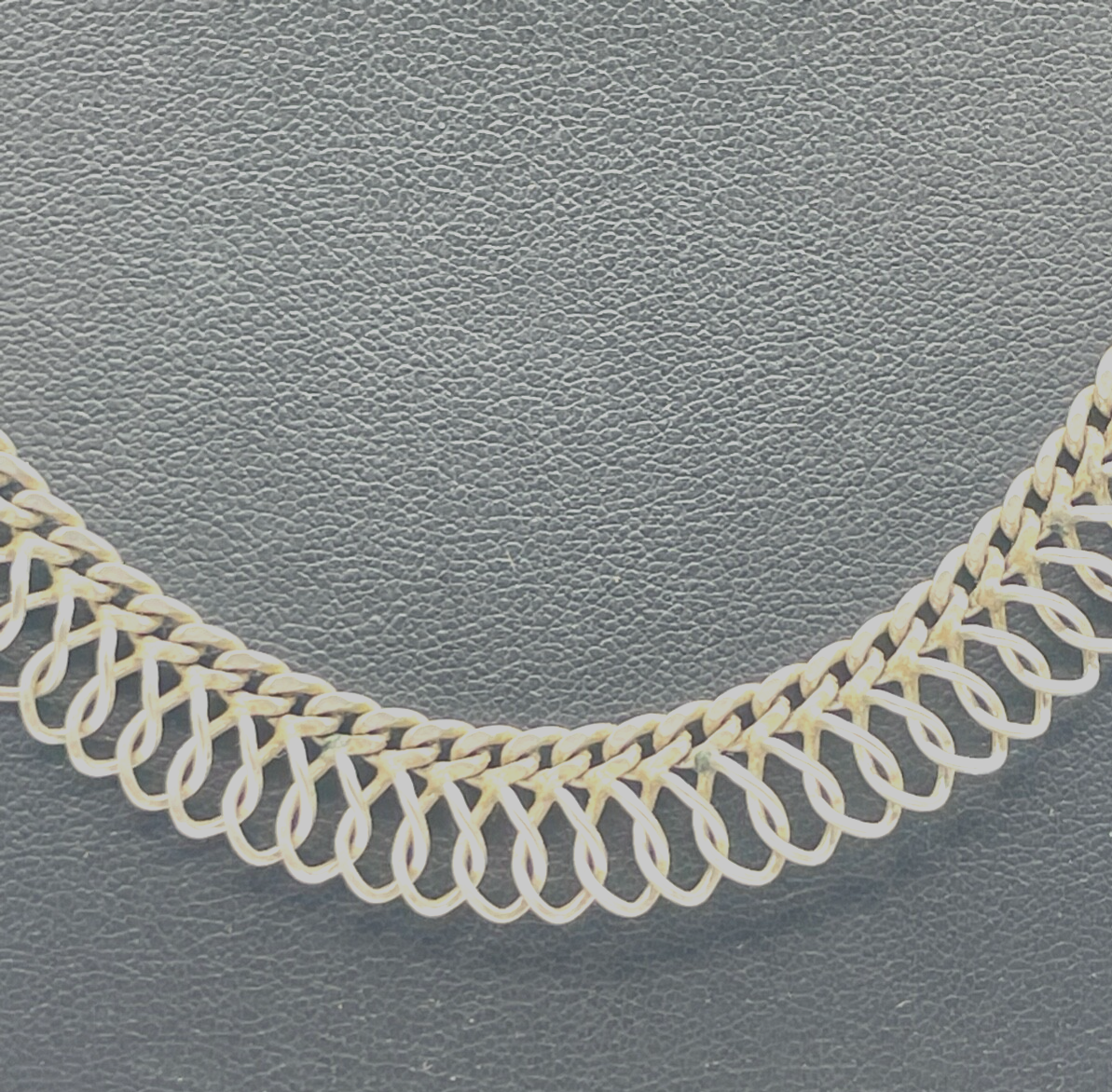 Vintage Design Silber Kette 835 FBM Collier 70er J Längenverstellbar bis 46 cm 22