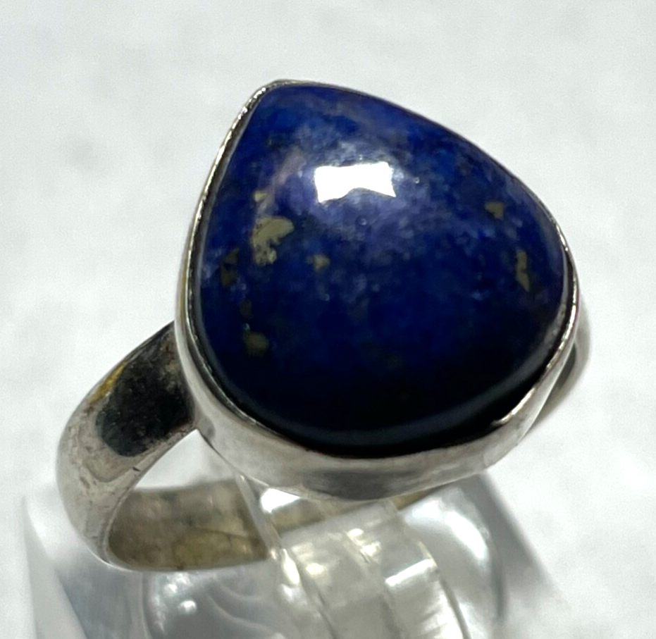 925 Silber Ring Lapislazuli Cabochon Ø 19 mm RG 60 solide Qualität unisex gepfl.0