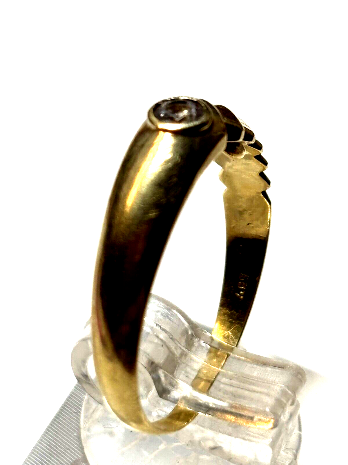 Moderner 585 Gold 14 K Ring mit Weißtopas Ø 18,4 mm RG 58 Juwelier3