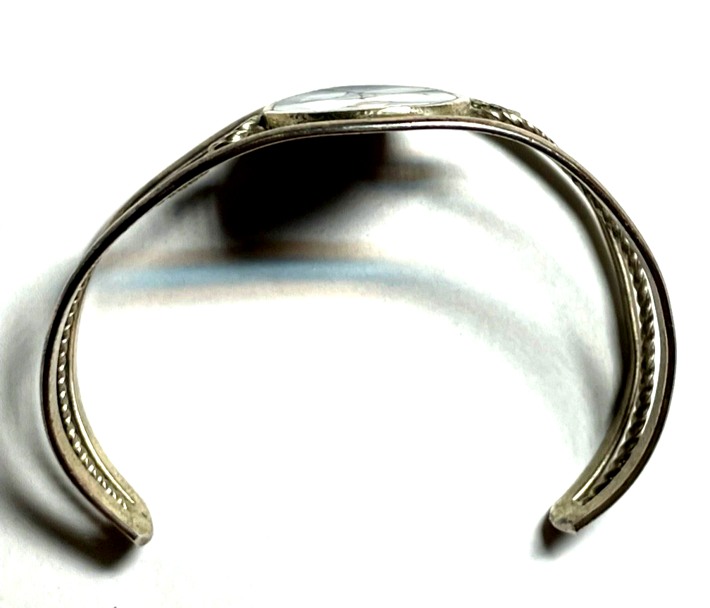 Vintage Armreif Armspange Mexiko Alpacca Abalone Muschel + Perlmutt Handarbeit8