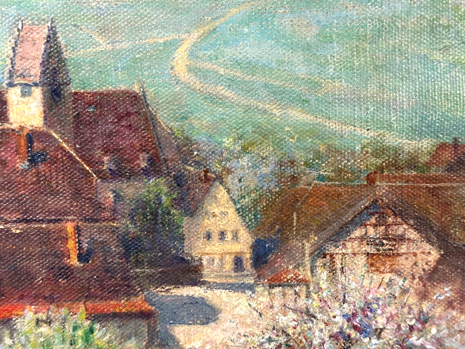 Emil Uhl (1864–1945) – Ansicht von Langenburg (Hohenlohe) um 1924, Öl auf LW9