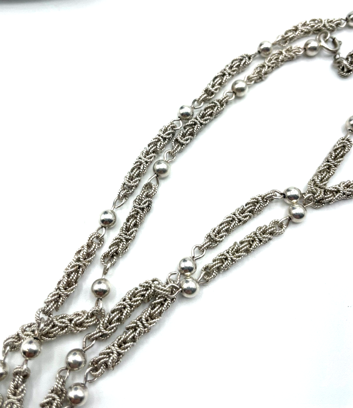 Extrem apart Königskette mit Kugeln 835 Silber 84,5 cm Ø 5 mm Handarbeit vintage3