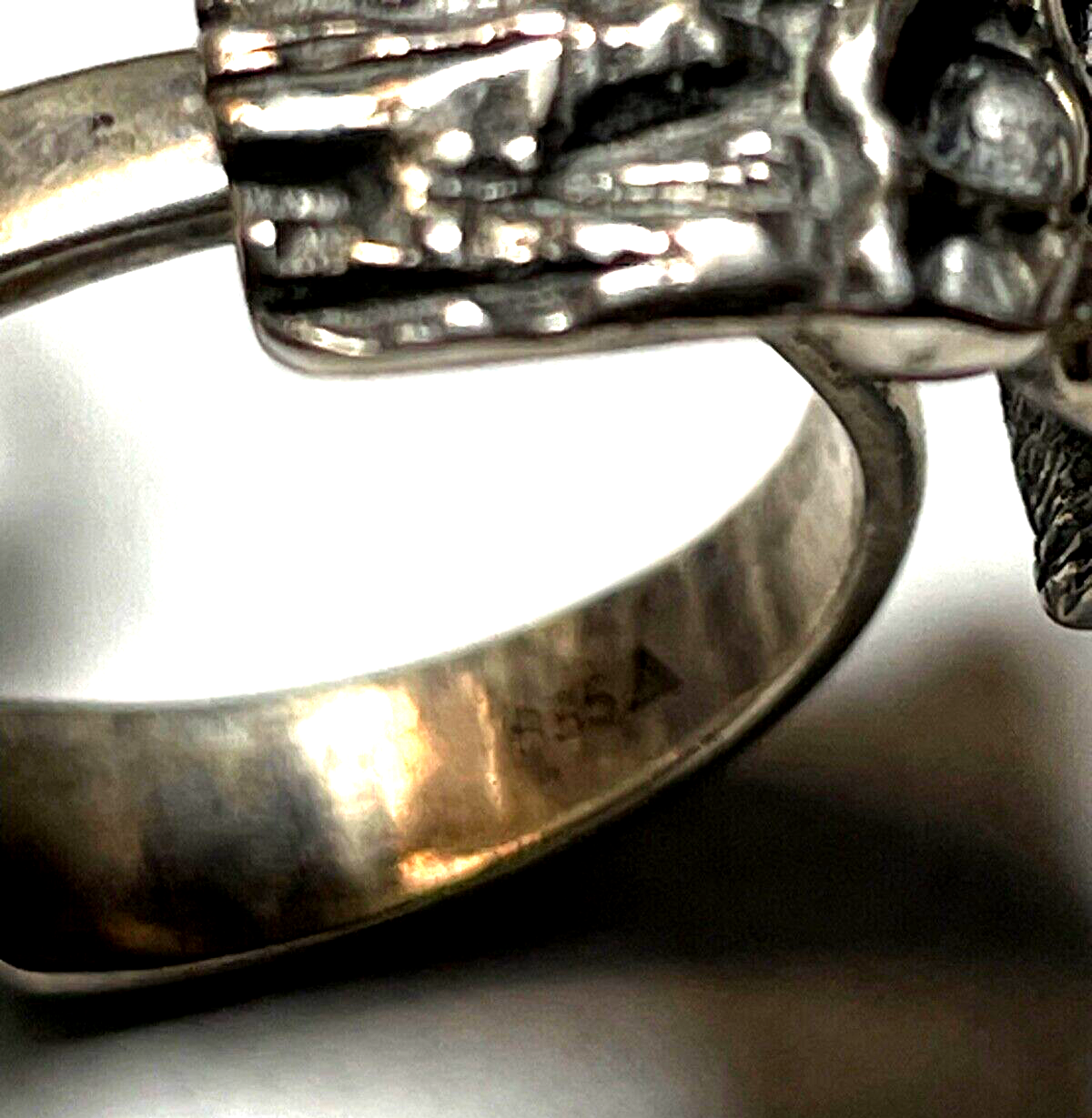 Brutalist Modernist 70erJ Silber Ring TEKA Design offene Ringschiene Handarbeit4