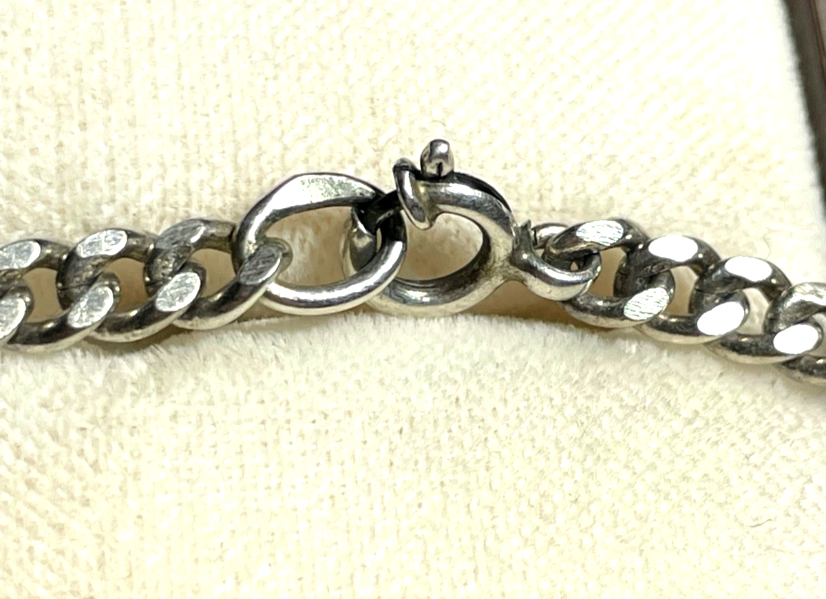 Solides vintage Panzer Armband Armkette 835 Silber L 24 cm B 4 mm unisex gepf1