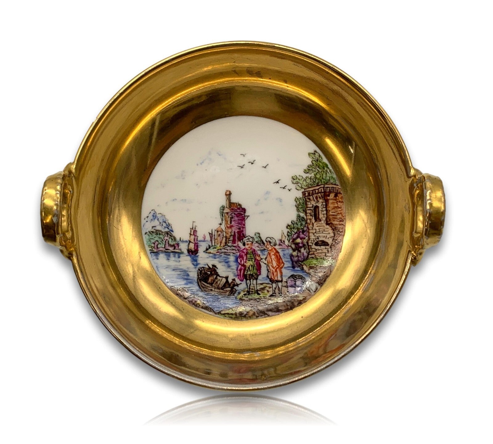 KPM Berlin - Ringhenkelschälchen  Porzellan - seltene Chinoiserie Bemalung1