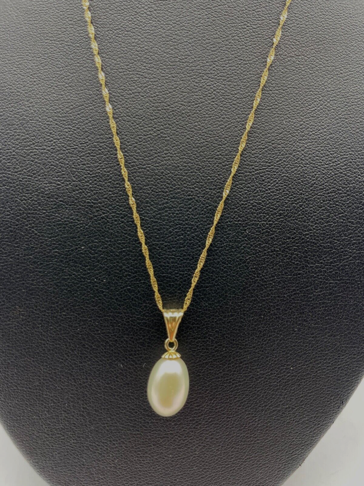 333 Gold 8 K Gelbgold Kette Kordelkette mit SWZ Perle oval elegant Klassisch2