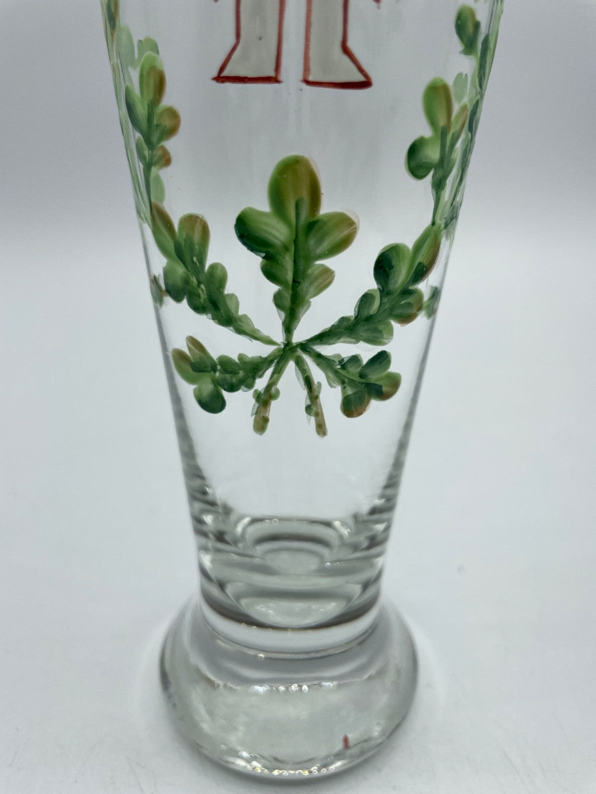 Antik Glas handbemalt Jugendstil Andenkenglas Gut Heil! Turner Bewegung um 19002