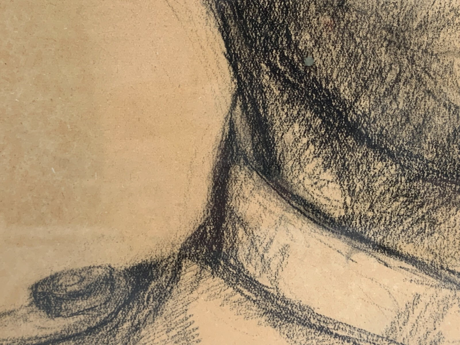 Soldaten Portrait Porträt - Monogramm 1947 - Kohle auf Papier - gerahmt Glas5