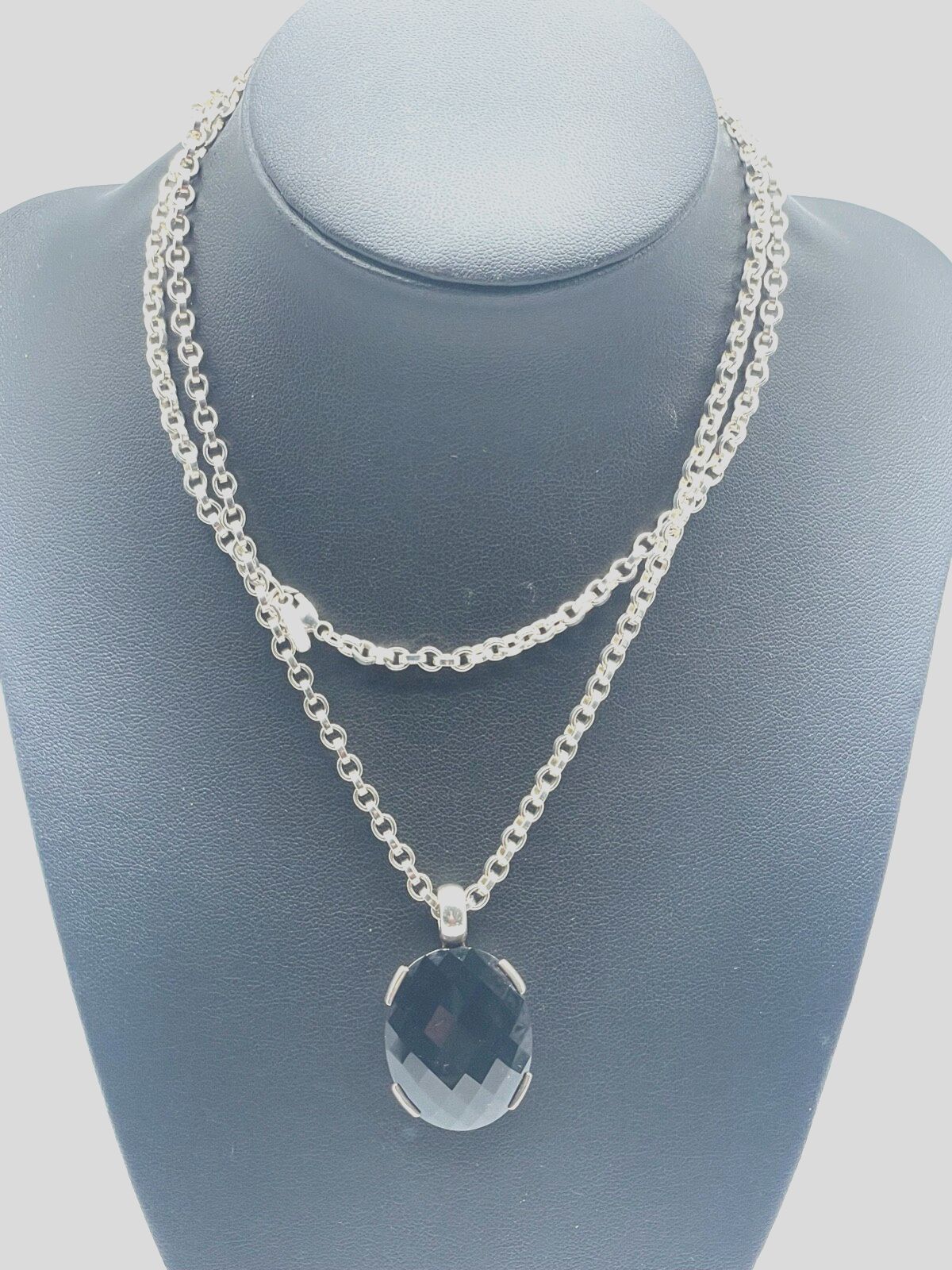 Original Thomas Sabo massive 70 cm lange Kette mit gr. Onyx Anhänger L 36 mm4