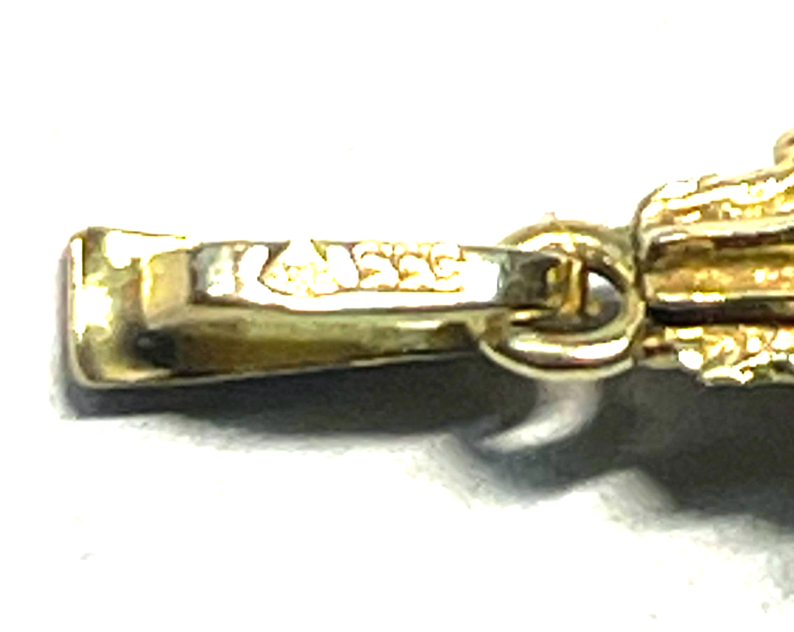 333 Gold 8 K Gelbgold Modernist Anhänger mit Akoya Perle Ø 7 mm L 27 Juwelier1