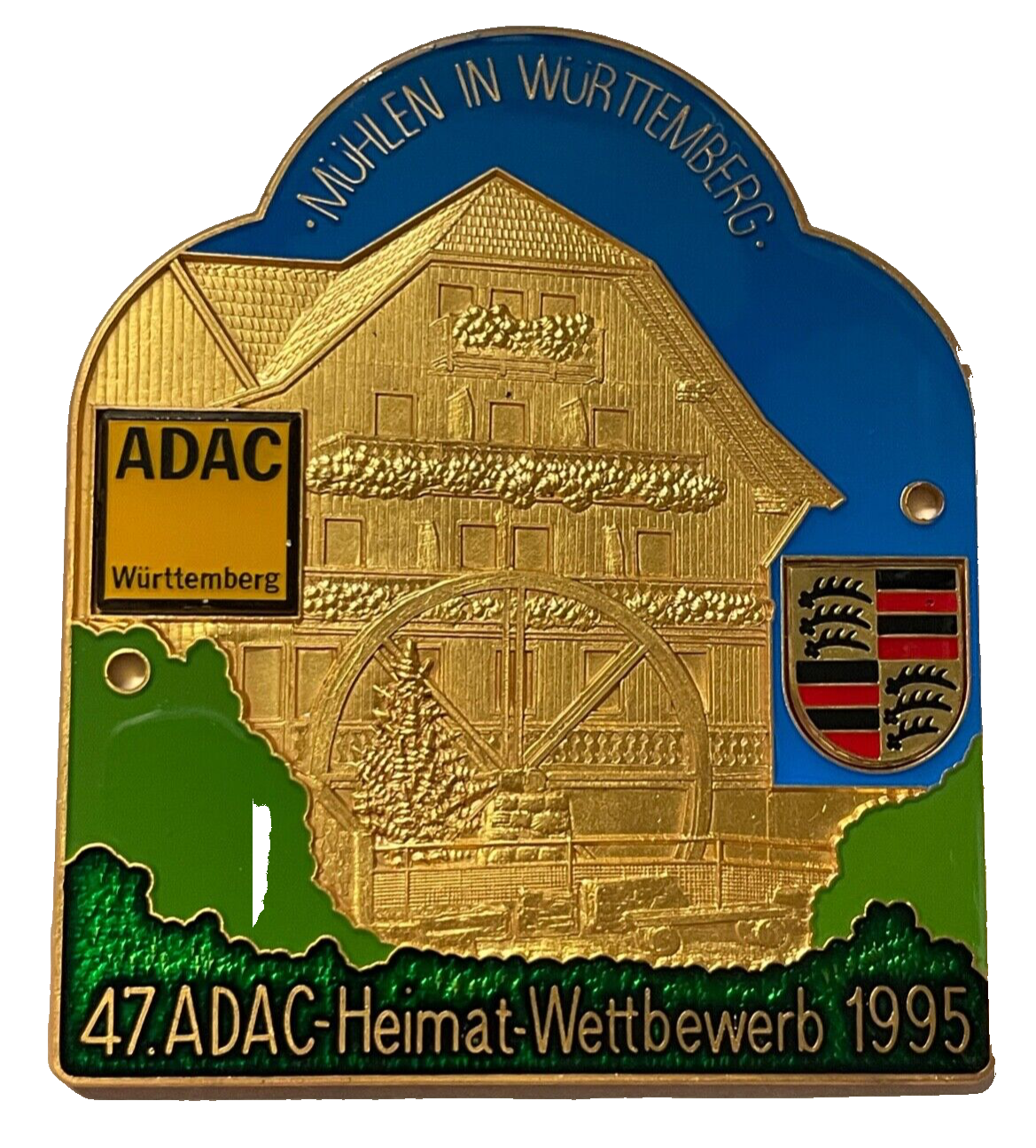 47. ADAC Heimat-Wettbewerb Württemberg 1995 Auto Automobil Plakette Car Badge1