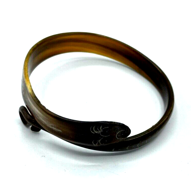 Antik Horn Armreif Schlange Handarbeit unisex sehr gepflegt um 1900-19203