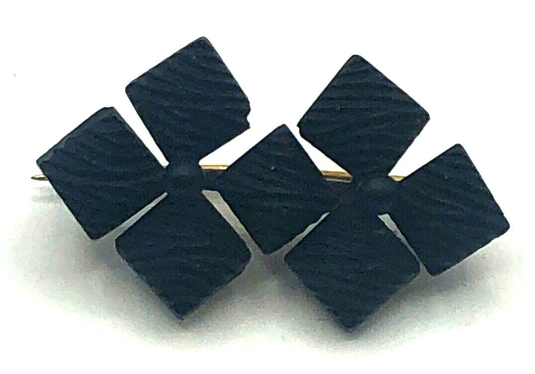 Antik Trauerschmuck Brosche um 1900 Jet Gagat Anstecknadel L 33 mm H 20 mm6