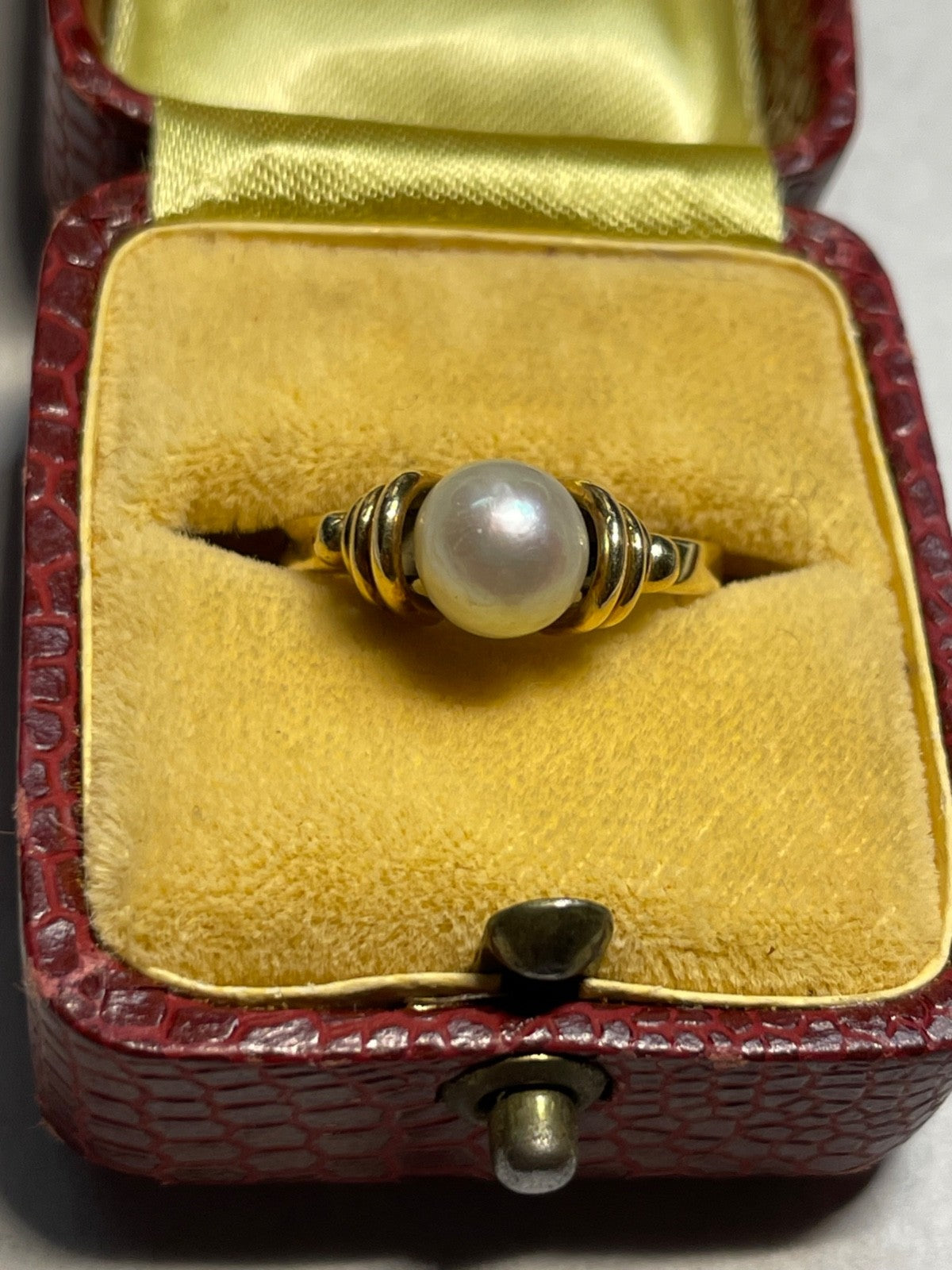 Solider Klassiker 585 Gold 14 K Ring 17,5 mm RG 55 Natur Perle Juwelier 4,25 Gr.2