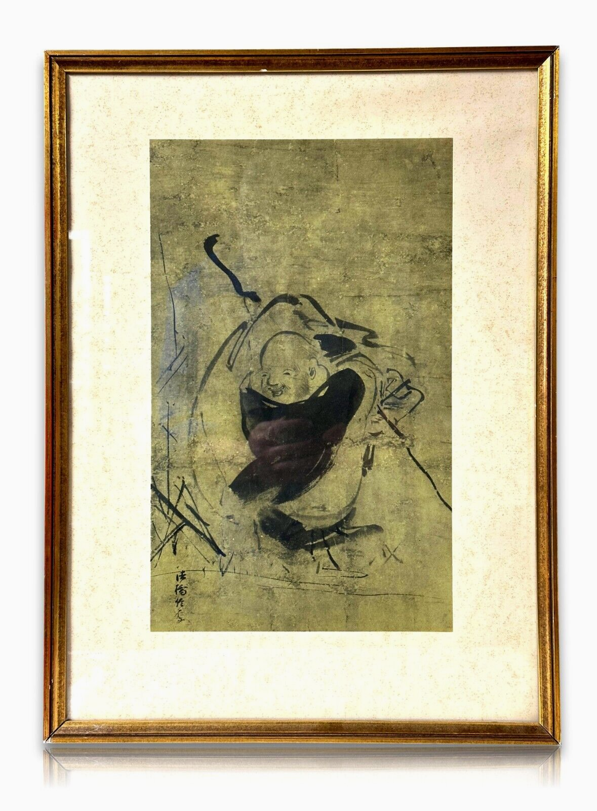 Emil Preetorius - Der Priester Hotei mit Sack - Druck Grafik - gerahmt Glas0