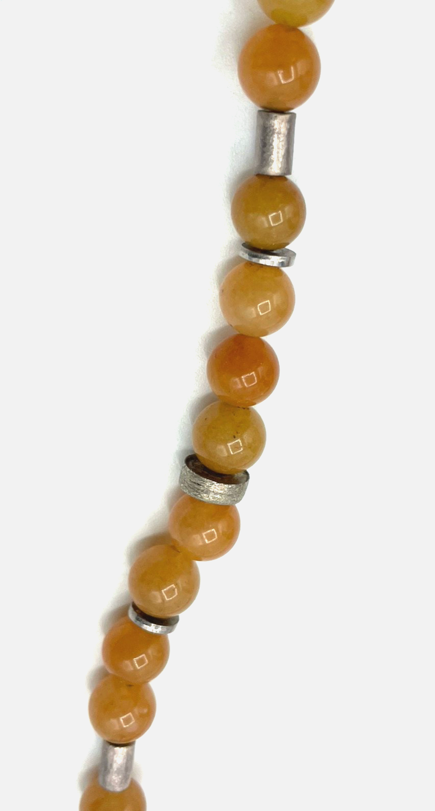 54 cm lange Honigcalcit Edelstein Kugelkette mit echt Silber im Mix Magnet Kugel4