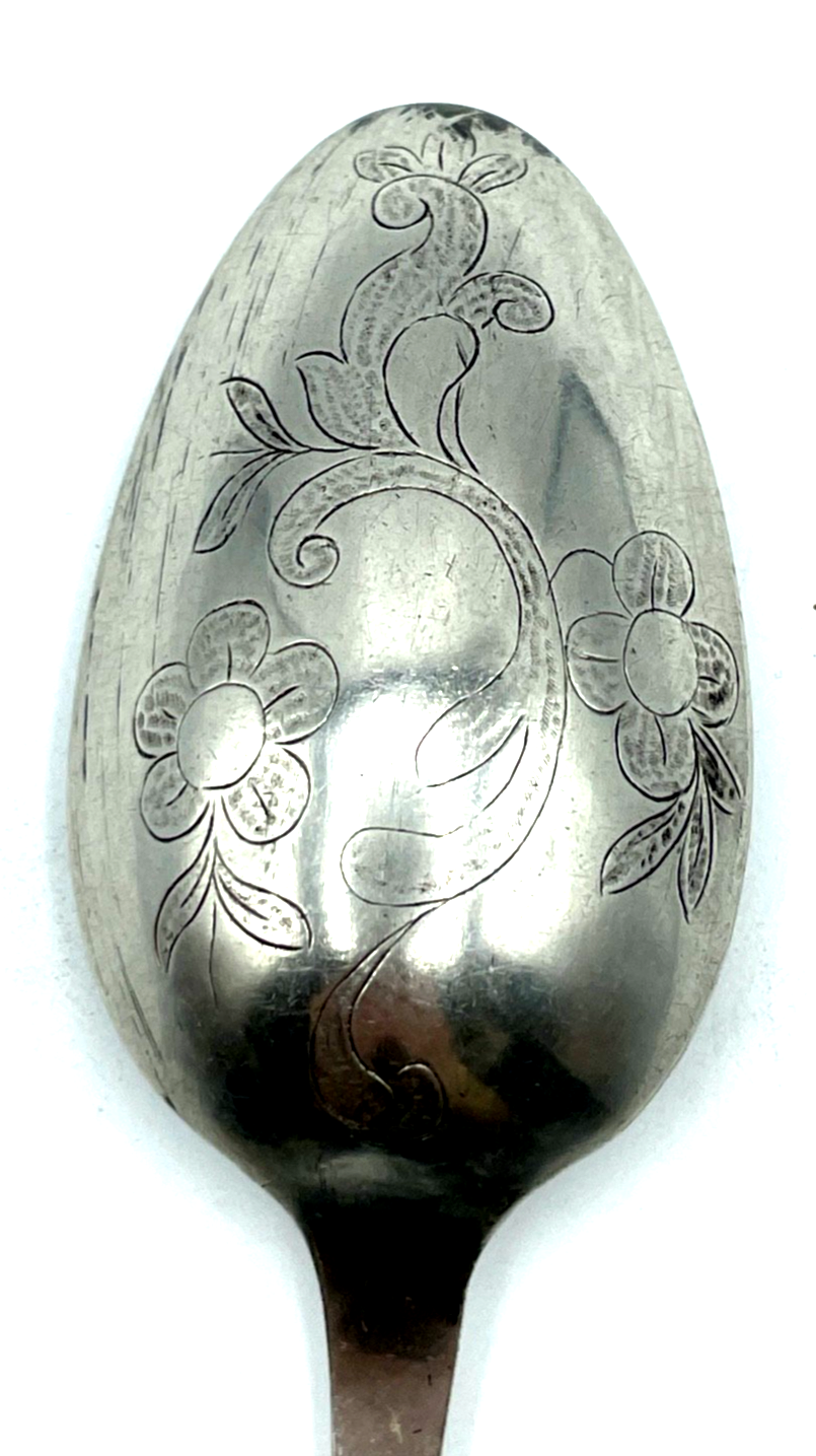 Antik  Biedermeier Silber 1 Vorleger Löffel alte Punzen L 23,2 cm teilvergoldet1
