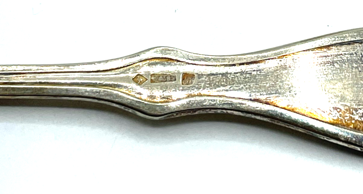 6 x Jugendstil WMF Gabel Kuchengabel Modell 27 Lilie Wasserlilie sehr gepflegt5