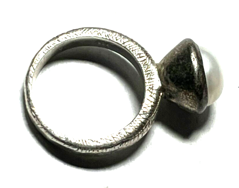 925 Silber Designer Ring mit Halbperle Perle Ø 16,2 mm RG 51 solide Qualität7