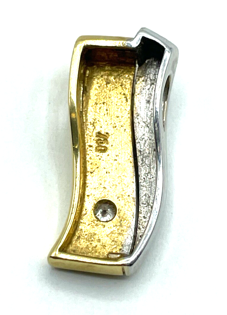 Massiv 750 Gold 18 K Gold Gleiter Schieber Anhänger 0,07 ct Brillant Juwelier6