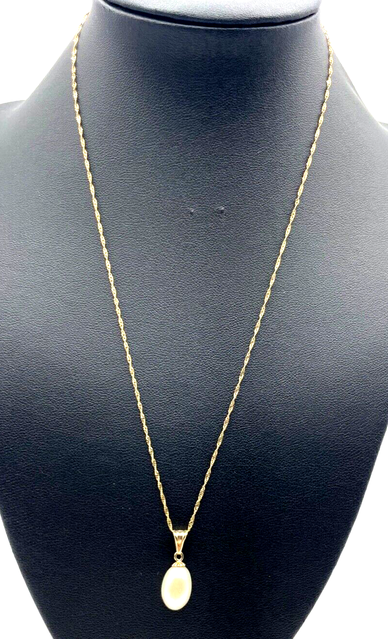 333 Gold 8 K Gelbgold Kette Kordelkette mit SWZ Perle oval elegant Klassisch1