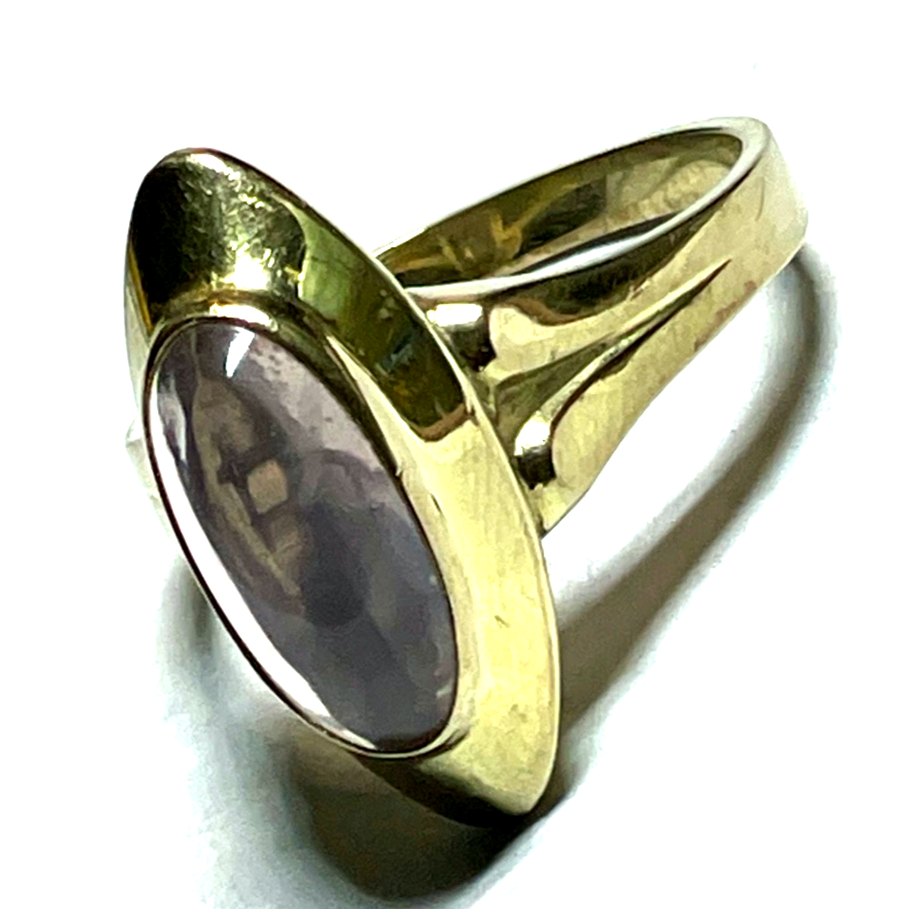 Vintage Design 333 Gold 8 K Ring heller Amethyst Ø 17mm RG 54 Juwelier gebraucht4