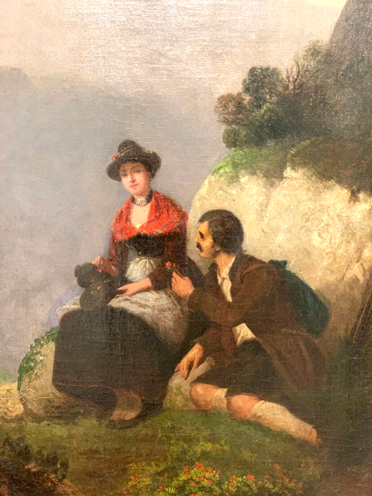 August Vischer 1821-1898 - Öl auf Leinwand - Romantik - Genremalerei - signiert2