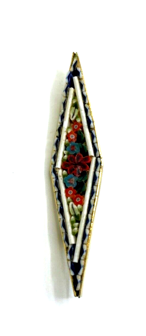 Glasmosaik Brosche Anstecknadel feine Handarbeit Italien Mikromosaik Millefiori1