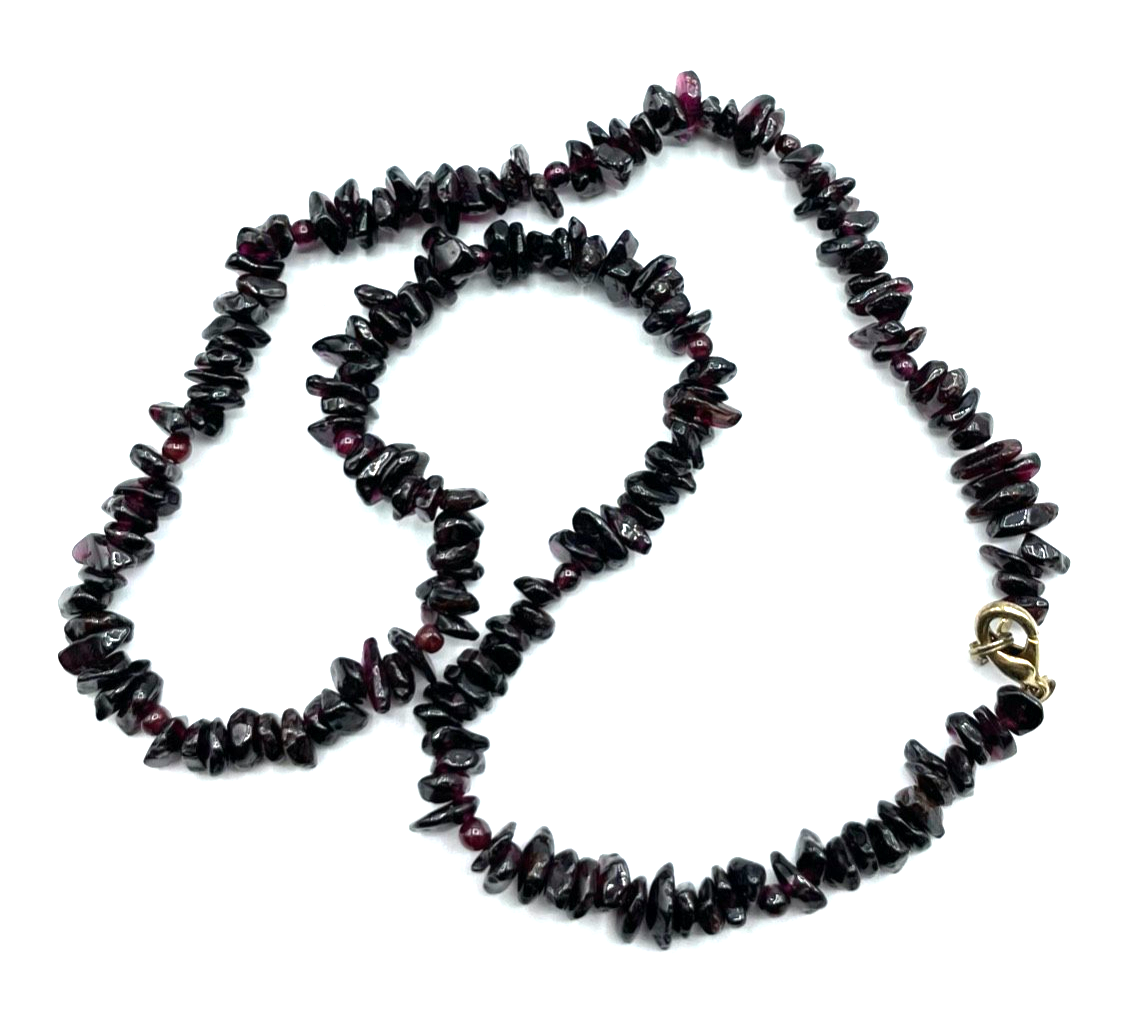 Vintage 54 cm lange Granat Splitterkette fortlaufend B 10 mm gepflegt1