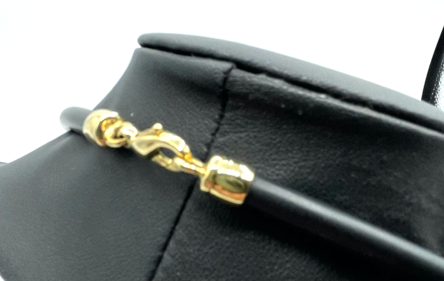 PL Pierre Lang Collier Statement Kautschuk Kette mit gr. Anhänger Kristall gepfl2